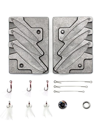 Dimatteo Fishing Metal Lure Mold Kits 1oz, 1.1/4oz, 2oz,3 Cavities, 127pcs/Pack,