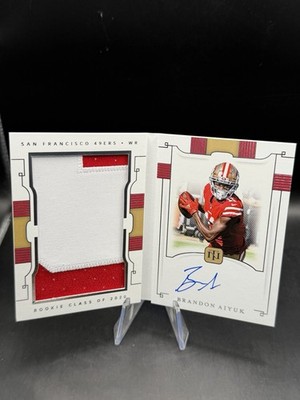 2020 National Treasures Rookie Jumbo Prime Signatures Booklet Brandon Aiyuk /99