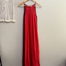 Madewell women sz S  beach maxi dress high neck open back
