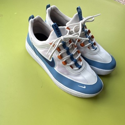 Nike SB Nyjah 2 White Blue Orange Mesh Low Top Men's Skateboarding Sneaker