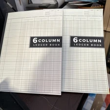 LOT of 2   "6 Column Ledger Book: Accounting Ledger Book for Bookkeeping
