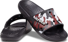 Crocs Classic Printed Camo SlipOn sleeper Slide Unisex shoes Black camouflag New