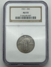 1921 Standing Liberty Quarter, NGC AU55, 25c, Key Date, Original Surfaces.