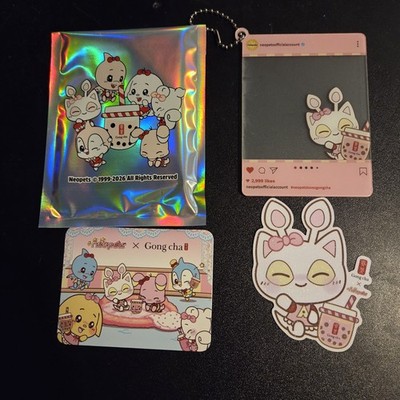 Aisha Acrylic Charm Keychain and Sticker Neopets X Gong Cha With Unused Code