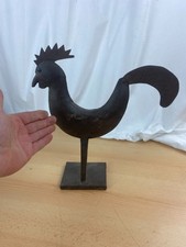 Vintage Hahn Vogel Original Alt Handarbeit EISEN antik 35 cm groß 1970er Deko