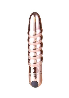 Maia Toys Lola USB Rechargeable Silicone 10-Function Vibrating Bullet, Rose Gold