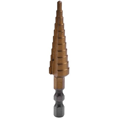 1/4 inch Hex Shank HSS High Speed Steel Titanium Coated Step Drill Bit6164