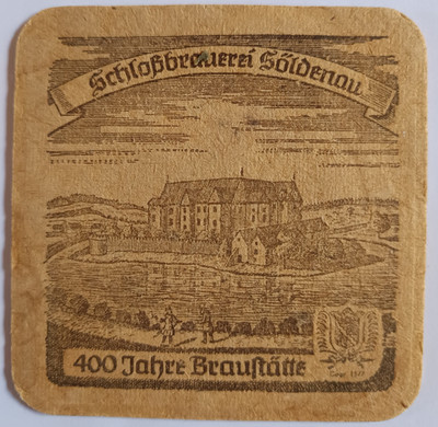Schloßbrauerei Hildenau Bierdeckel 400 Jahre Braustätte