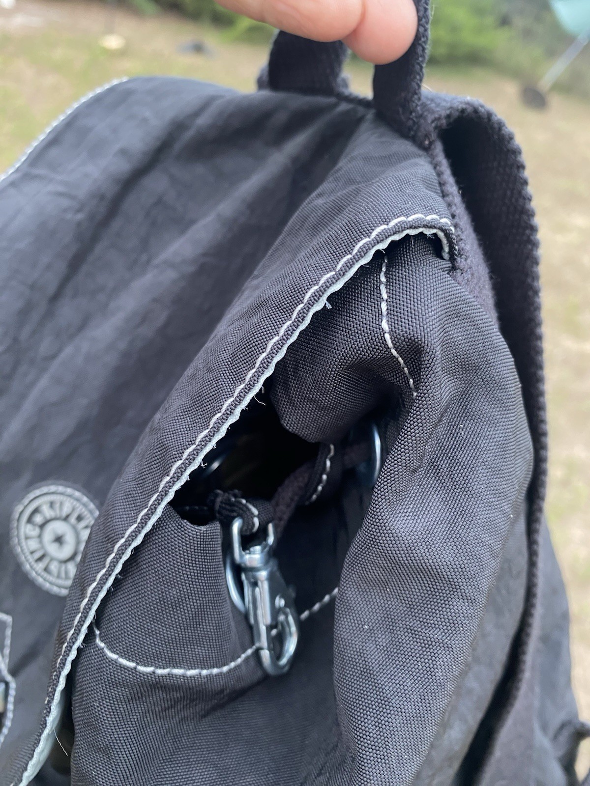 Kipling Keeper Black Crinkle Backpack Bookbag Dra… - image 10