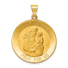 14k Yellow Gold Saint Joseph Pendant Religious Medal Christian Catholic Devotion
