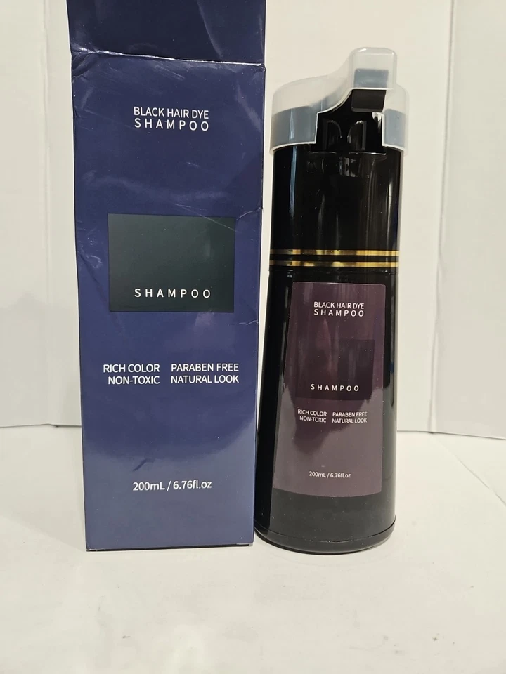 Paquete de 2 champú tinte para cabello negro 200 ml | Champú tinte instantáneo para el cuidado del cabello vendedor de EE. UU. Foto 2 de 4