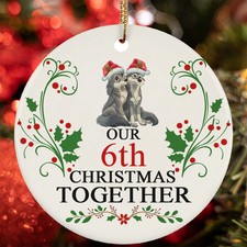 Our 6th Christmas Together Ornament Funny Wolf Couple 6 Year Anniversary Gift