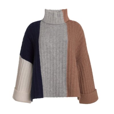 NEW Eleven Six Talia Color Block Poncho Sweater in Multi Size XS/S #S7357