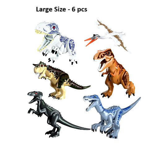 LEGO x6 Large Jurassic World Attack Dinosaur T Rex indominus Boys Toys  Birthday