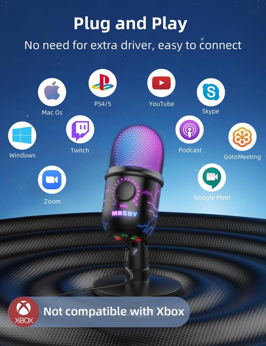 Cpu Microphone Podcast Microphone Gaming Microphone, USB Computer Microphone For PC ...