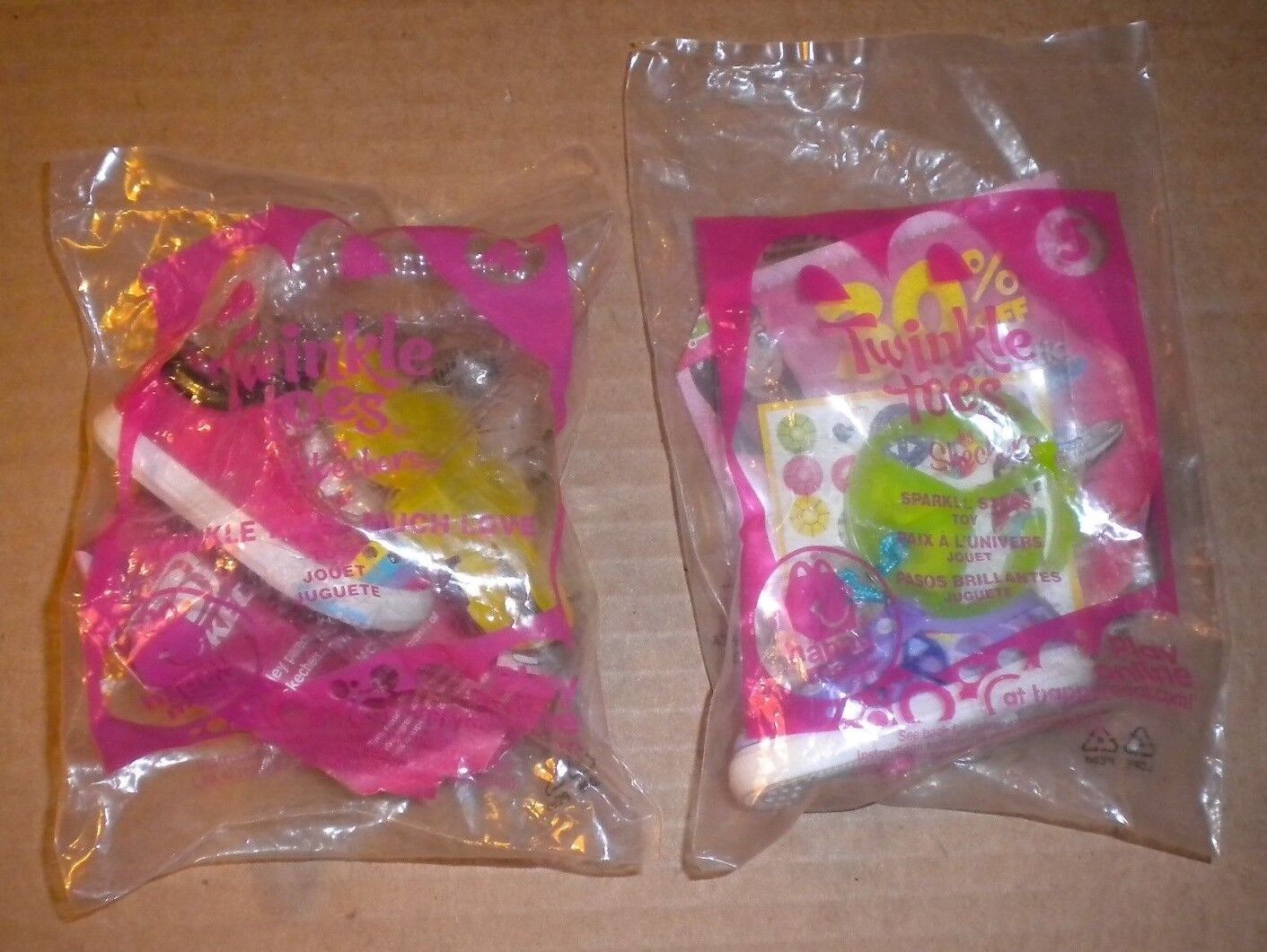 LOT 2 McDONALD MEAL TOYS TWINKLE TOES #4 MUCH LOVE& #5 SPARKLE STEPS SEALED BAGS