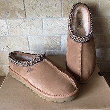 UGG TASMAN BRAID CHESTNUT SUEDE SHEEPSKIN SLIPPERS SHOES SIZE US 7 WOMEN