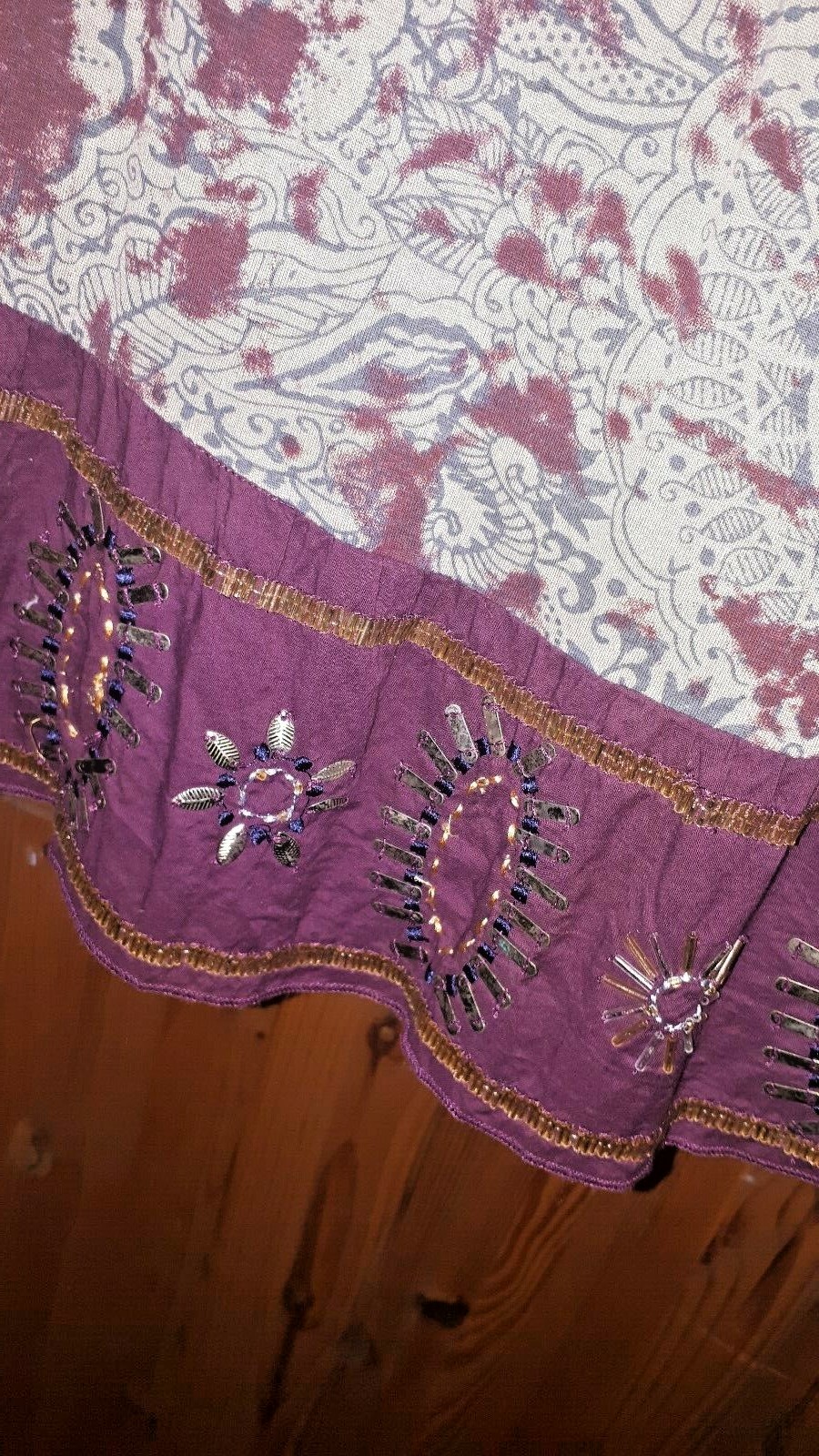 Vintage bohemian ethnic hippie gypsy festival paisley tie dye bead halter top image 7