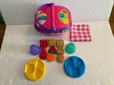 Musical Pink & Purple Leap Frog Shape & Sharing Picnic Basket with 12Accessories