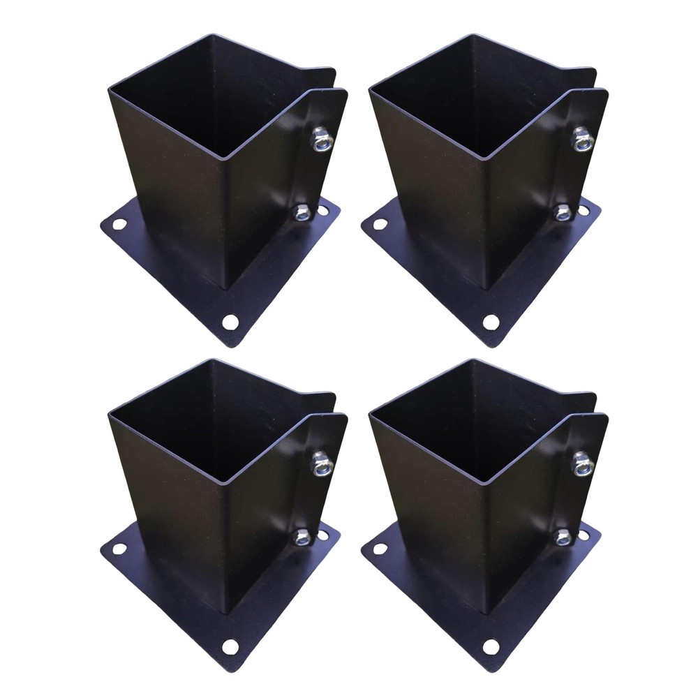 Deck Post Base Post Mounting Base, Wood Post Support Black Metal Post Bracket...