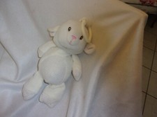 KELLYTOY 11"  ivory cream lamb sheep rattle baby toy clip lovey