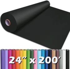 Perkhomy 24" X 2,400" (200') Black Kraft Paper Roll for Craft Bulletin Board Pap