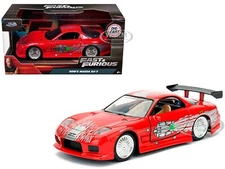 DOM'S MAZDA RX-7 RED "FAST & FURIOUS" 1/32 DIECAST MODEL CAR BY JADA 98377