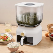22lbs Square Rice Dispenser Grain Container Kitchen Organizer With Rice Cup