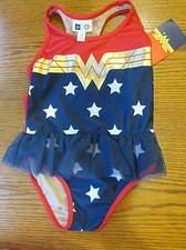NUEVO CON ETIQUETAS BABY GAP Warner Bros MUJER MARAVILLA 1 pieza Patriótico WW Tutú TRAJE DE BAÑO Talla 2 años
