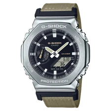 Casio G-Shock G-Steel Black Dial Green Nylon Men's Watch GM-2100C-5A