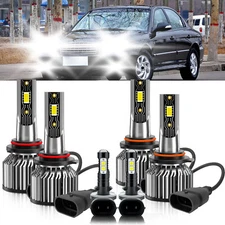 6Pcs LED Headlight Kit High Low Beam Bulb Fog Light For Hyundai Sonata 1995-1996
