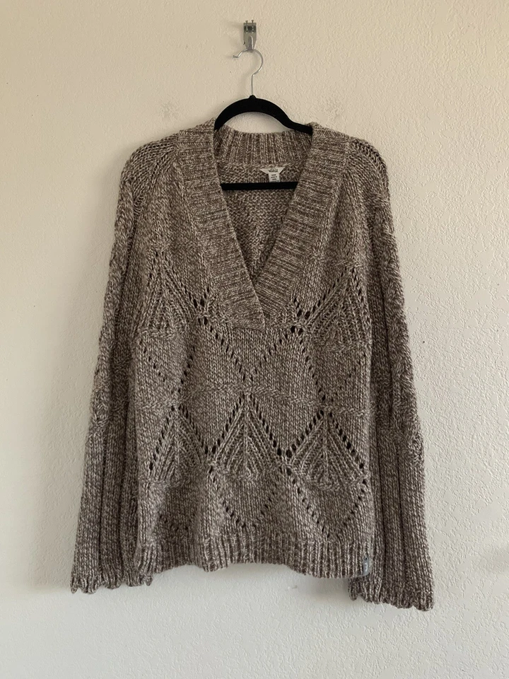 Woolrich Chunky Knit Sweater Women’s Size M Lambs Wool Nylon Long Sleeves