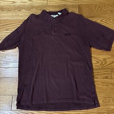 VINTAGE Reebok Polo Shirt Adult Large Red Maroon Logo Cotton Mens