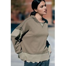 Daily Practice by Anthropologie Boxy Pullover Sweatshirt Hoodie Top S NWT 277791