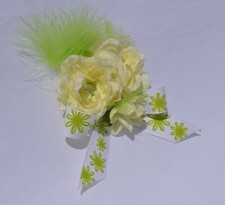 Yellow Flower Mini Fascinator on single prong clip 3 x 4