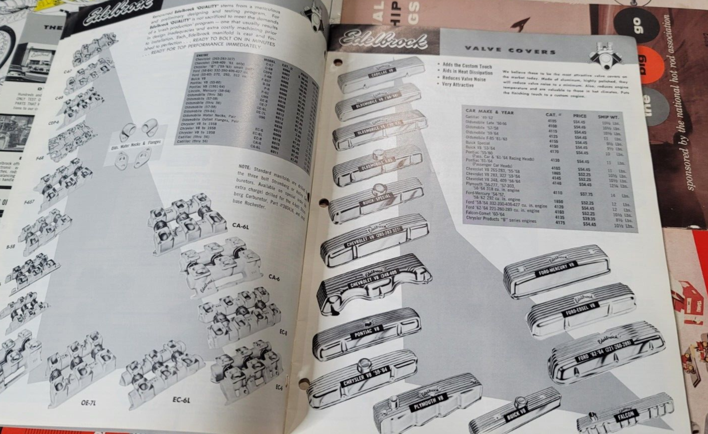 Original Vintage 1964 Hot Rod Parts Catalog EDELBROCK Drag Racing NHRA