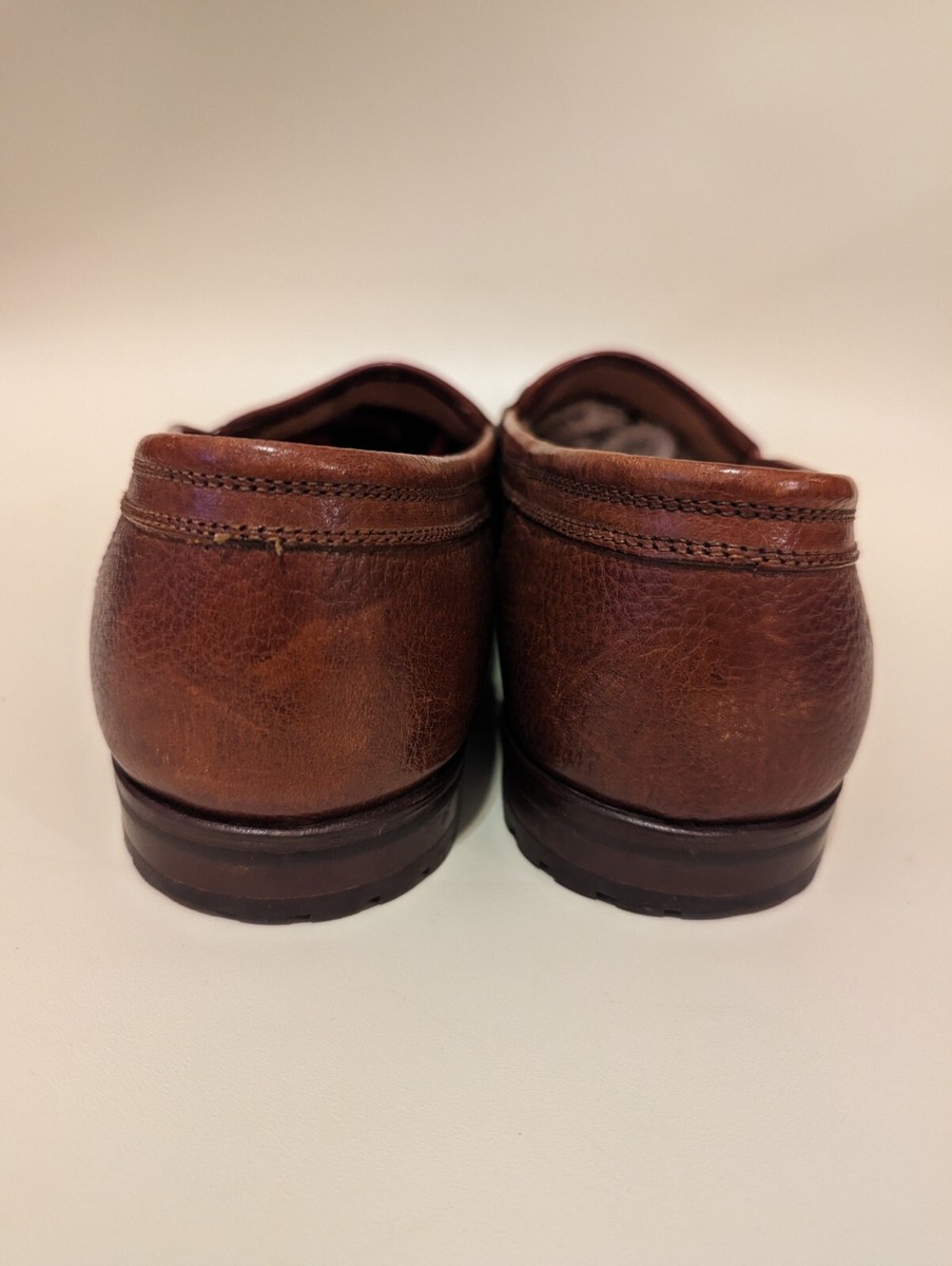 Bally Napoli Mens 8 M Brown Leather Loafers Vintage Made In  display picture 2