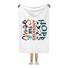 Hope Anchors the Soul Sherpa Fleece Blanket