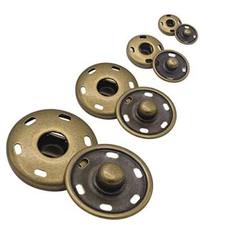 55 Sets Sew-on Snap Buttons Metal Snap Fastener Durable Press Studs Buttons f...