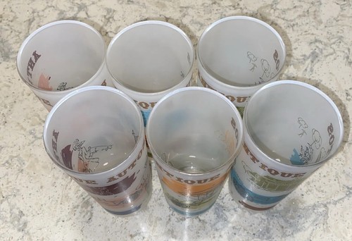 Vintage Mid Century Anchor Hocking Auto Highball Glasses Set Of 6 - Picture 4 of 22