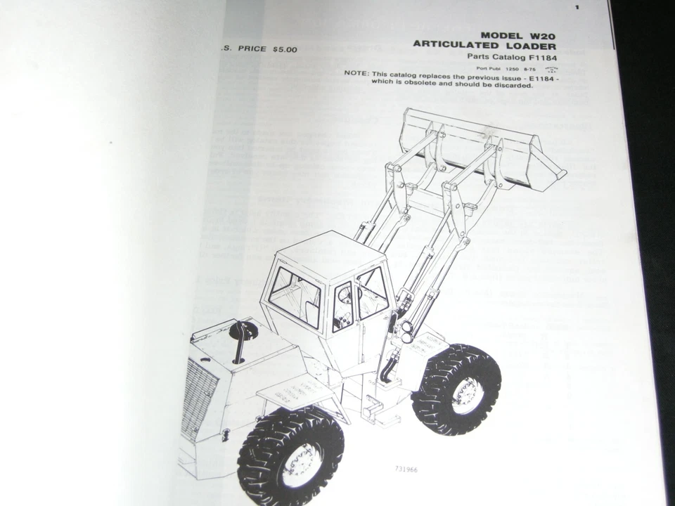 CASE W20 Articulated Loader Tractor Parts Manual Book Catalog List OEM - Image 2 of 4