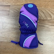 HEAD Jr Ski Snowboard Snow Mittens Size XXS 1-2 Easy-on Side Zip Purple NEW