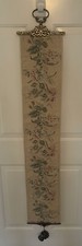 Vintage Victorian Floral Tapestry Wall Hanging With Brass Bell - HSAR