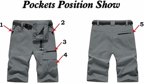 Pantalones Cortos de Carga Para Hombre Pantalones Cortos Tácticos de Senderismo Secado Rápido Informales Pantalones de Trabajo al Aire Libre - Imagen 21 de 48