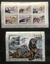 Dinosaurs / Prehistorics - Imperf. francobolli  stamps Mozambique MNH** - Del.8