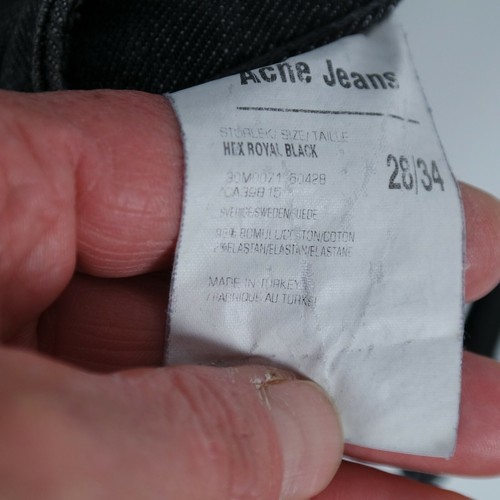 Pantalones de mezclilla para mujer ACNE JEANS cintura 28 29 pierna talla carbón - Imagen 11 de 11