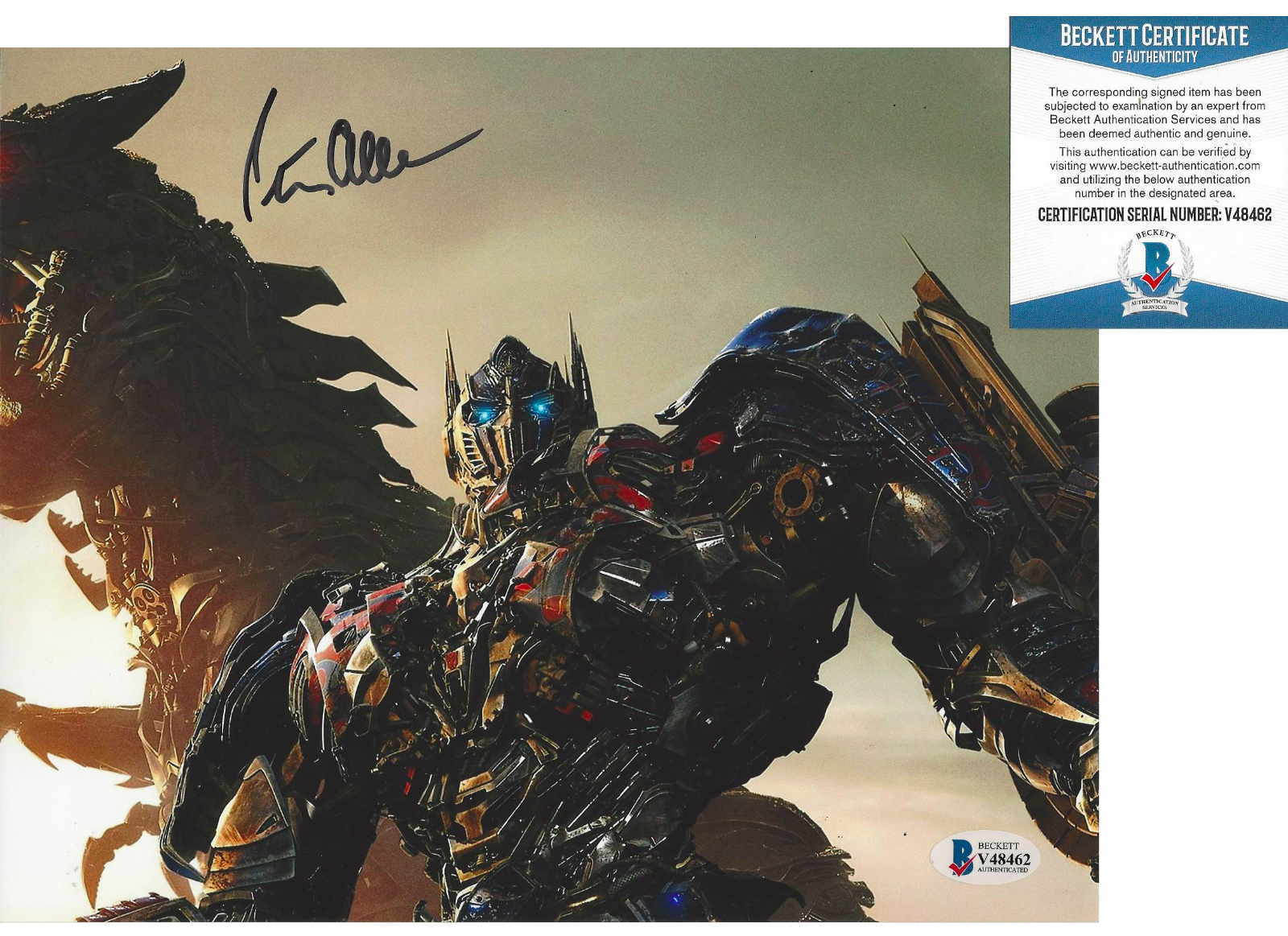 PETER CULLEN SIGNED TRANSFORMERS OPTIMUS PRIME VOICE 8x10 PHOTO BECKETT COA BAS 