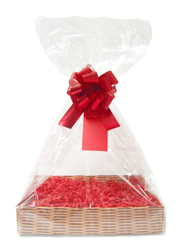 Make Your Own Gift Basket DIY Hamper Kit - 20cm Tray, Shred, Bag, Bow, Gift Tag