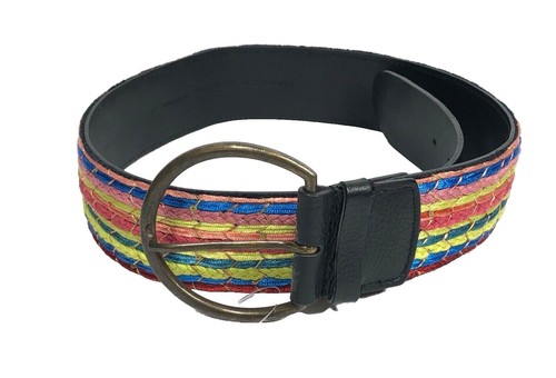 Chico\'s Black Beaded Embroidered Lace-Up Waist Belt with Multicolor Accents Chico main image 4