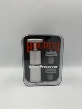 Houdini Wine Preserver Vacuum Pump Two Bottle Stoppers GREAT PRICE FREE SHIPPING